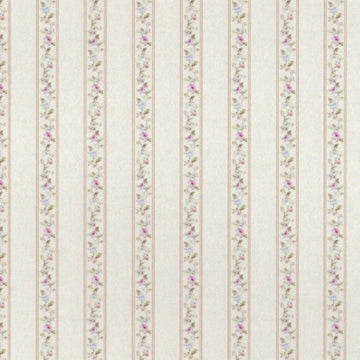 1:24, 1/2" Scale Dollhouse Miniature Wallpaper Beige Floral Stripe (3 SHEETS)