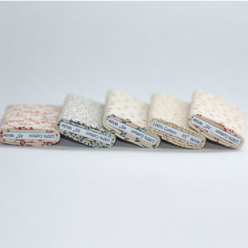 1:12 Scale Dollhouse Miniature Fabric Bolts Assorted Beige Prints 5 pcs