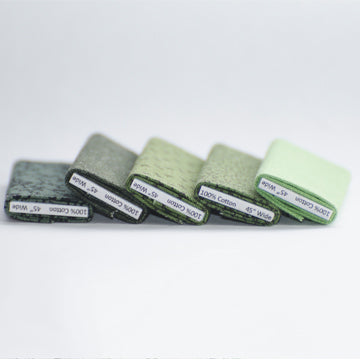 1:12 Scale Dollhouse Miniature Fabric Bolts Assorted Green Prints 5 pcs