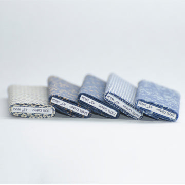 1:12 Scale Dollhouse Miniature Fabric Bolts Assorted Blue Prints 5 pcs