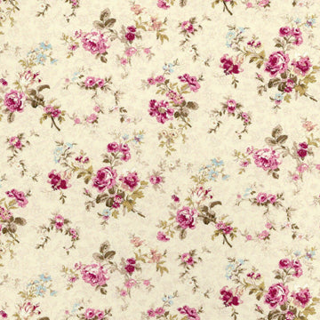 1:12, 1" Scale Dollhouse Miniature Wallpaper Roses on Pale Yellow Background (3 sheets)