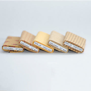 1:12 Scale Dollhouse Miniature Fabric Bolts Assorted Yellow/Gold Prints 5 pcs