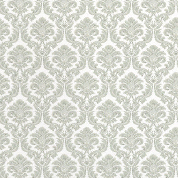 1:12, 1" Scale Dollhouse Miniature Wallpaper Green & White Damask (3 sheets)