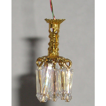 1:48, 1/4" Scale Dollhouse Miniature Light 3V Small Crystal Chandelier