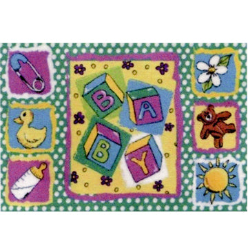 1:24, 1/2" Scale Dollhouse Miniature Area Rug 4" x 5-3/4"