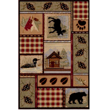 1:24, 1/2" Scale Dollhouse Miniature Area Rug 3-3/4" x 5-3/4"