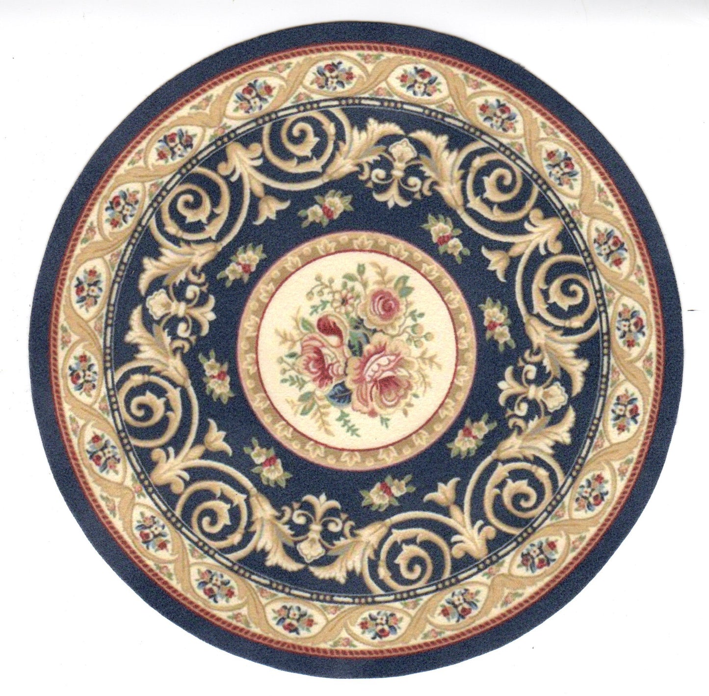 1:12, 1" Scale Dollhouse Miniature Area Rug 6" Round