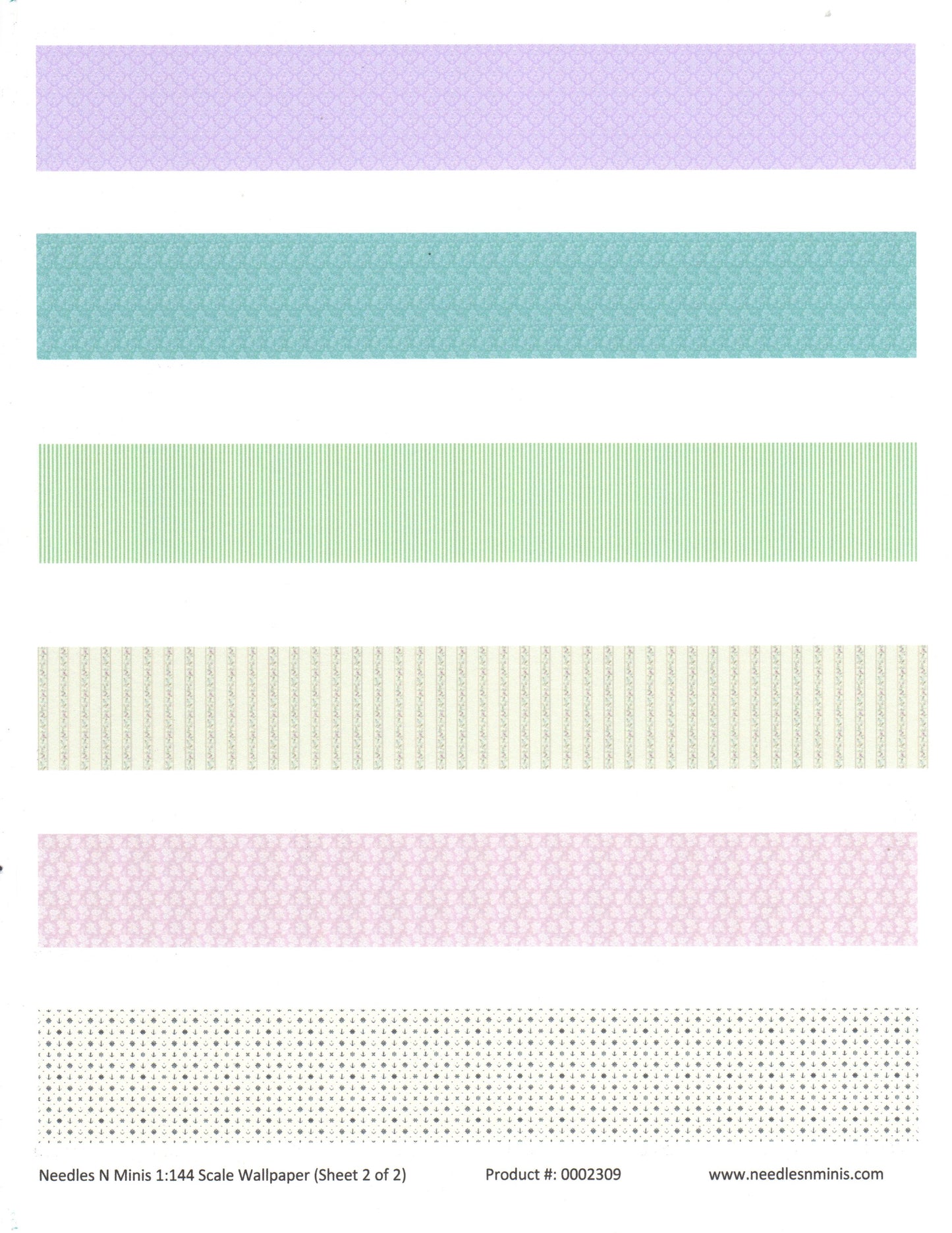 1:144 Scale Sheet of Wallpaper (2 Sheets)