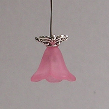 1:48, 1/4" Scale Dollhouse Miniature Light Ceiling Fixture Pink Frosted Shade