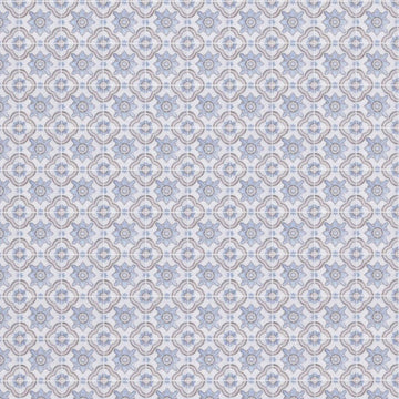1:24, 1/2" Scale Dollhouse Miniature Flooring Paper Blue Geometric Tile