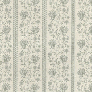 1:12, 1" Scale Dollhouse Miniature Wallpaper Green Floral Stripe (3 sheets)
