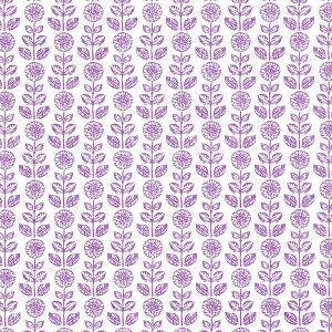 1:12 Scale Dollhouse Miniature Wallpaper Purple Floral Stripe (3 sheets)