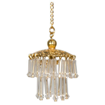 1:12, 1" Scale Dollhouse Miniature Light Waterfall Crystal Chandelier