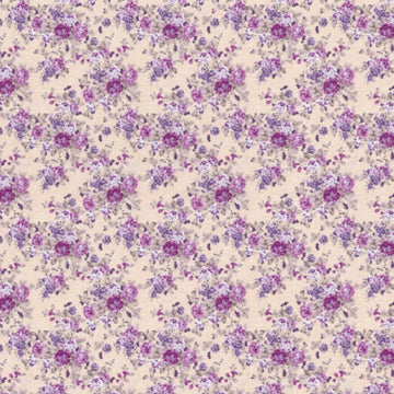 1:48, 1/4" Scale Dollhouse Miniature Wallpaper Purple Floral