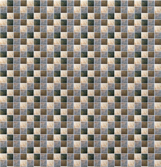 1:48, 1/4" Scale Dollhouse Miniature Flooring Paper Brown, Grey & Tan Tile