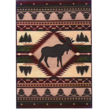 1:24, 1/2" Scale Dollhouse Miniature Area Rug 3-15/16" x 5-5/8" Moose