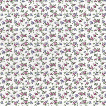 1:48, 1/4" Scale Dollhouse Miniature Wallpaper Pink & Purple Rose Floral