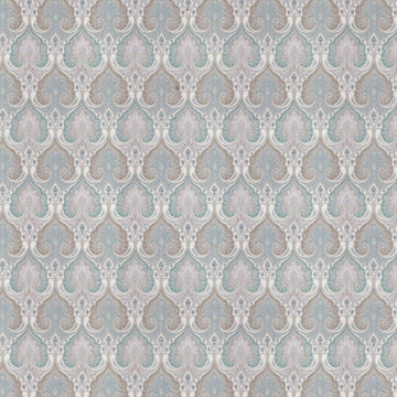 1:24, 1/2" Scale Dollhouse Miniature Wallpaper Tan, Teal, White (3 SHEETS)