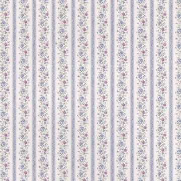 1:24, 1/2" Scale Dollhouse Miniature Wallpaper Pastel Floral Stripe (3 SHEETS)