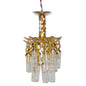 1:48, 1/4" Scale Dollhouse Miniature Light 3V Crystal Chandelier Clear Crystals