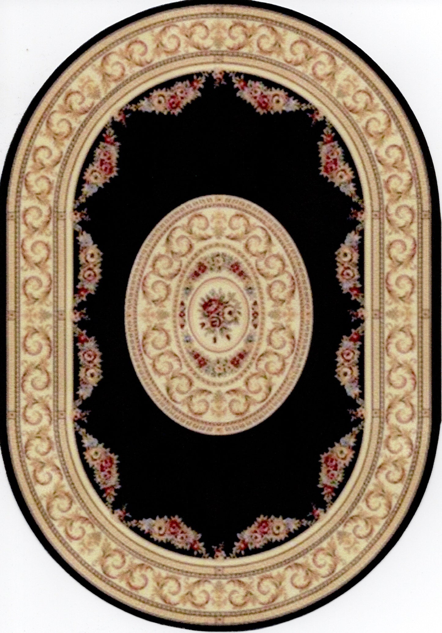 1:12, 1" Scale Dollhouse Miniature Area Rug Oval 7" x 10"