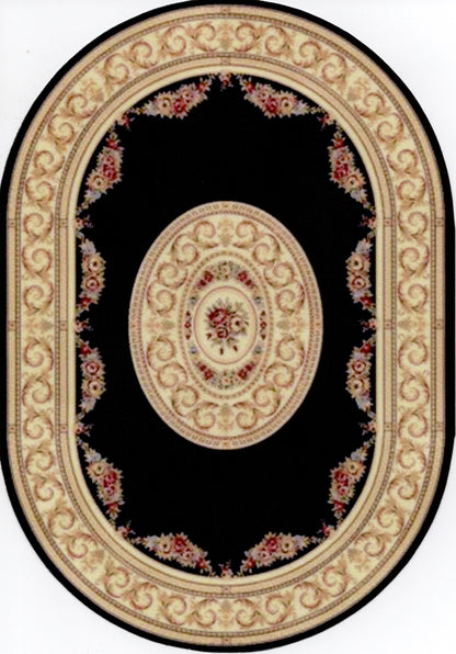 1:12, 1" Scale Dollhouse Miniature Area Rug Oval 7" x 10"