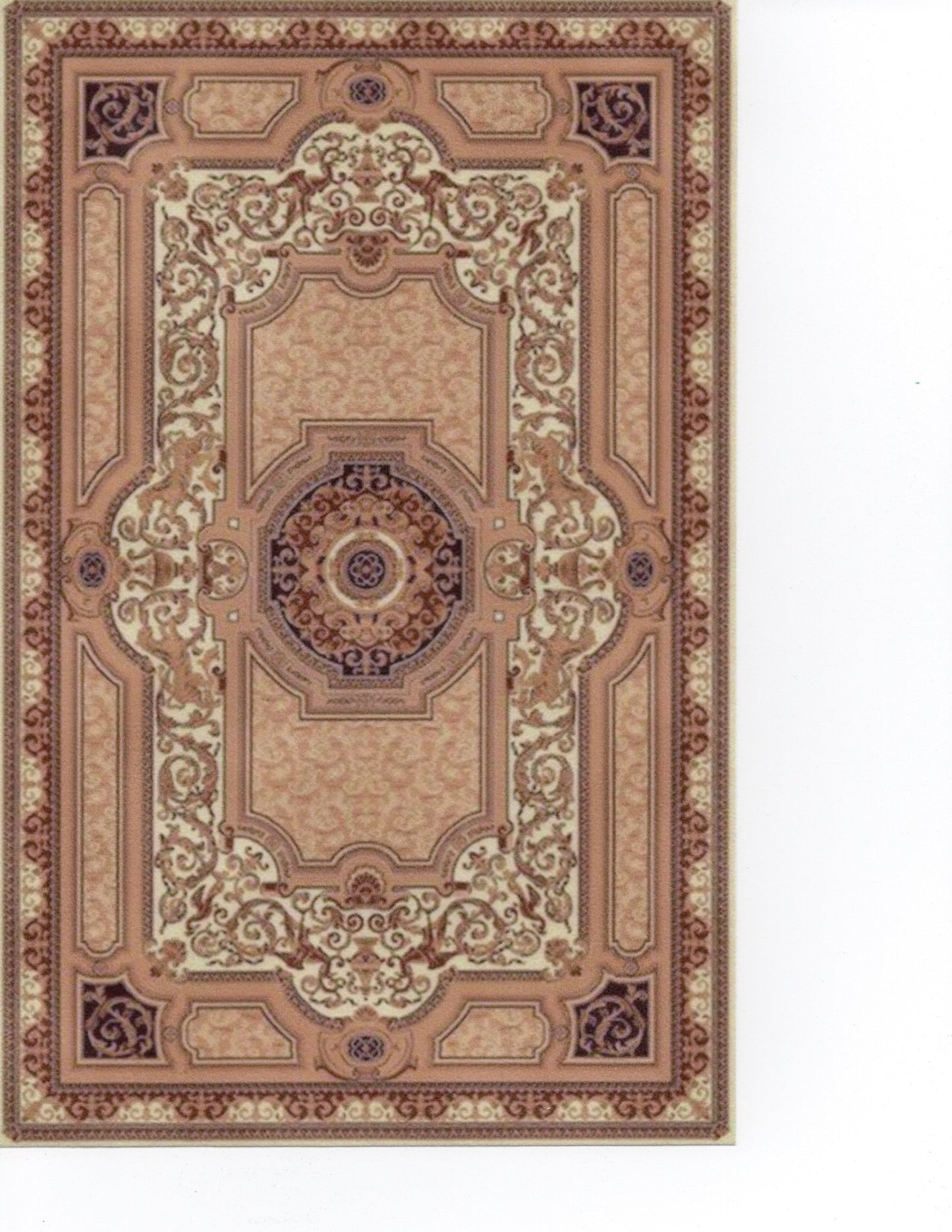 1:12, 1" Scale Dollhouse Miniature Area Rug 6-5/8" x 10-1/4"