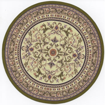 1:12, 1" Scale Dollhouse Miniature Area Rug 8" Round