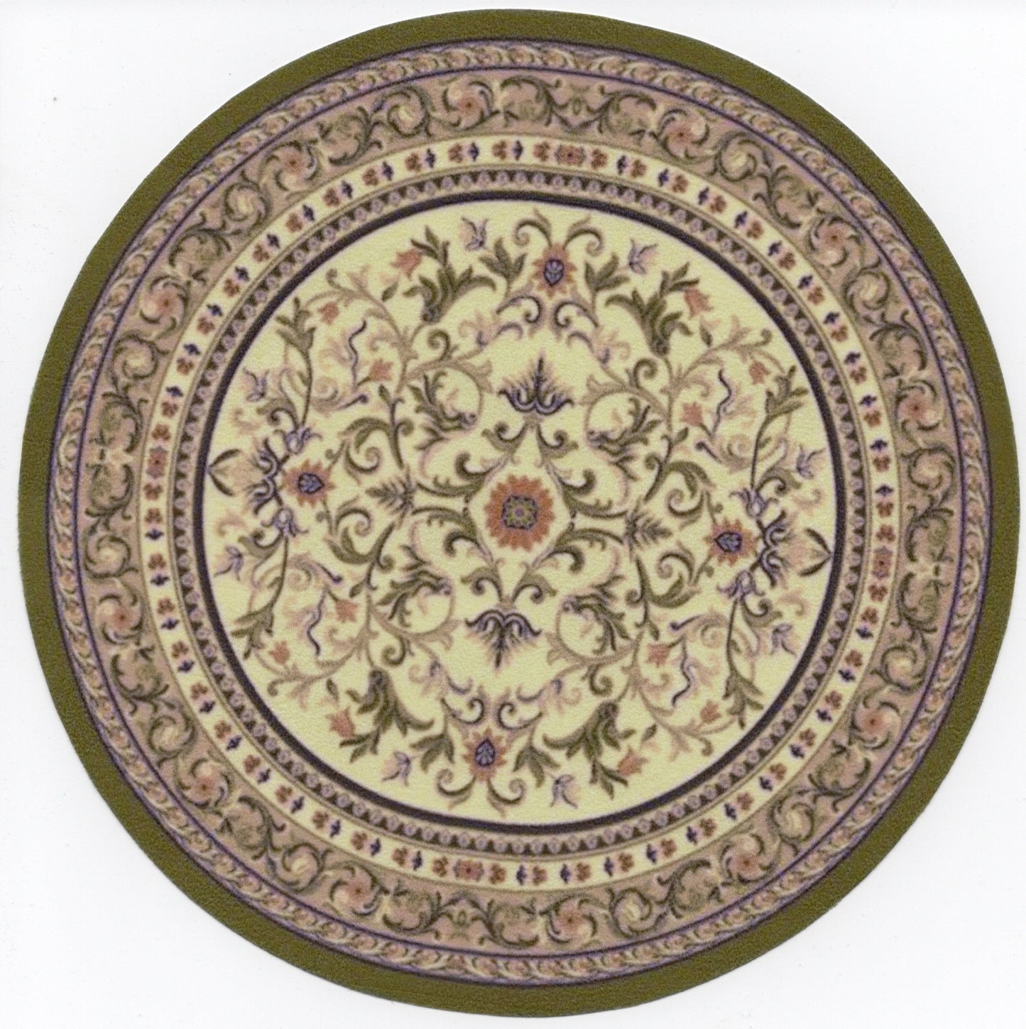 1:12, 1" Scale Dollhouse Miniature Area Rug 8" Round