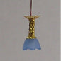 1:48, 1/4" Scale Dollhouse Miniature Chandelier Blue 3V LED Light