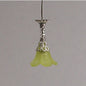 1:48, 1/4" Scale Dollhouse Miniature Light 3V Chandelier w/Lg Frosted Yellow Shade