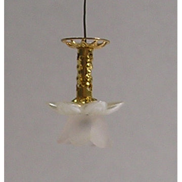 1:48, 1/4" Scale Dollhouse Miniature Light Chandelier Frosted White Shade 3V