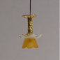 1:48, 1/4" Scale Dollhouse Miniature Light Chandelier Frosted Orange Shade 3V