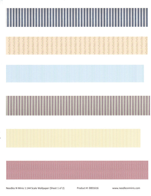 1:144 Scale Dollhouse Miniature Sheet of Wallpaper (2 Sheets)