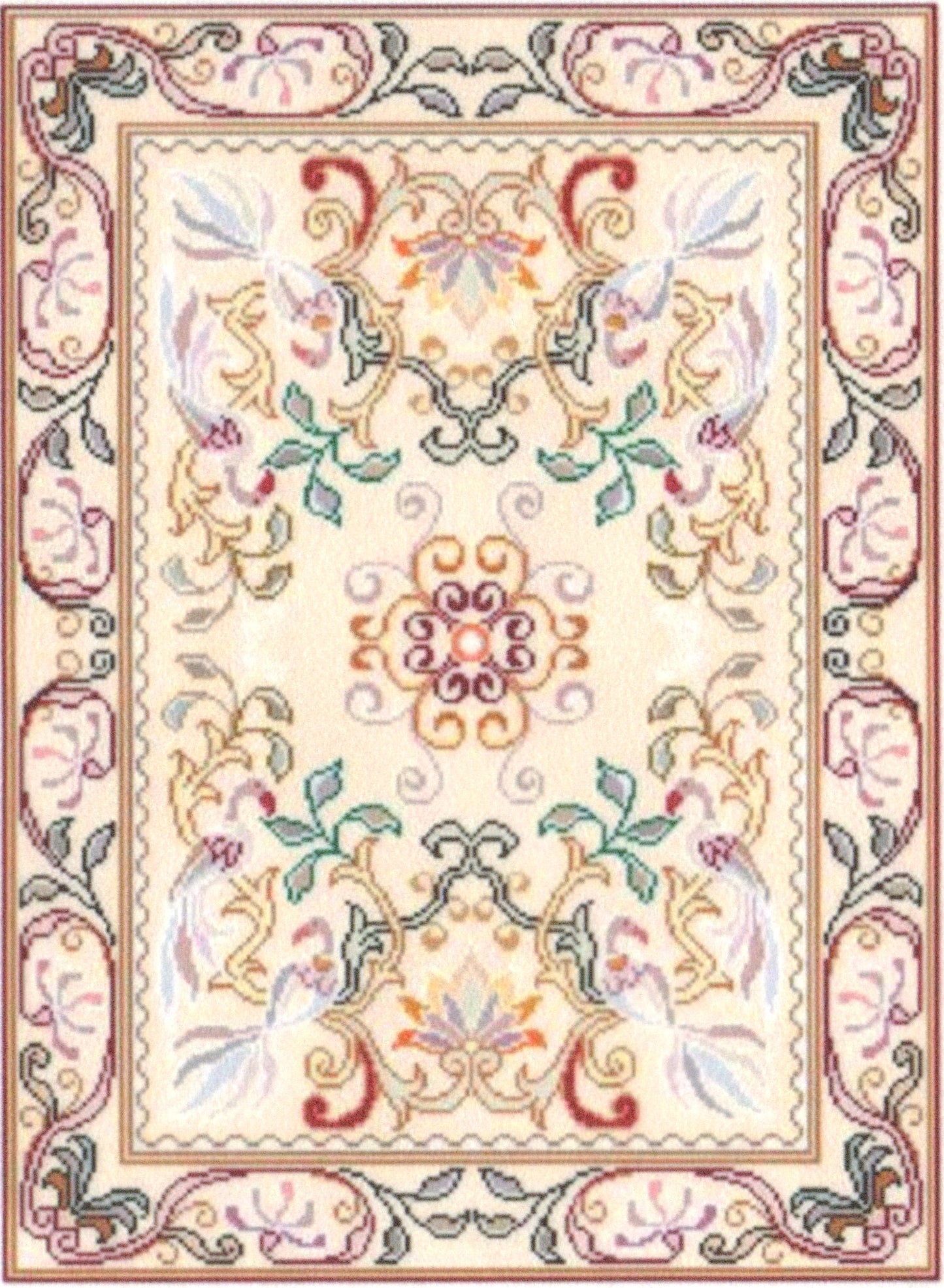 1:12, 1" Scale Dollhouse Miniature Area Rug 5" x 7"