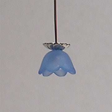 1:48, 1/4" Scale Dollhouse Miniature Ceiling Mount 3V Blue Shade