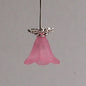 1:48, 1/4" Scale Dollhouse Miniature Light Ceiling Fixture Pink Frosted Shade