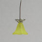 1:48, 1/4" Scale Dollhouse Miniature Light Ceiling Fixture Yellow Frosted Shade