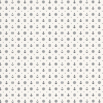 1:48, 1/4" Scale Dollhouse Miniature Wallpaper Navy Nautical