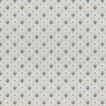 1:48, 1/4" Scale Dollhouse Miniature Wallpaper Blue Beige Ivory Damask