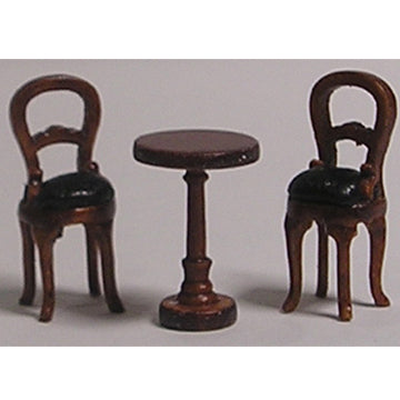 1:48, 1/4" Scale Dollhouse Miniature Furniture Bistro Table & Chairs