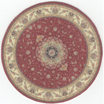 1:24, 1/2" Scale Dollhouse Miniature Area Rug 3" Roung