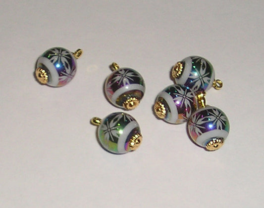 1:12, 1" Scale Dollhouse Miniature Christmas Glass Ornaments 10mm