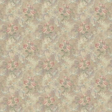 1:48, 1/4" Scale Dollhouse Miniature Wallpaper Gold Floral