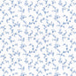 1:48, 1/4" Scale Dollhouse Miniature Wallpaper Blue on White