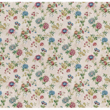 1:48, 1/4" Scale Dollhouse Miniature Wallpaper Blue & Pink Floral