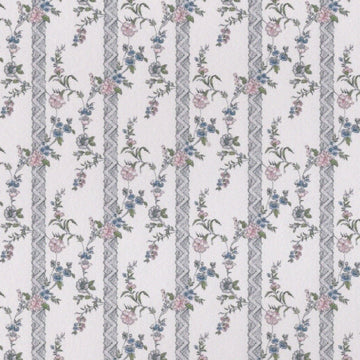 1:24, 1/2" Scale Dollhouse Miniature Wallpaper Blue, Pink, Grey (3 SHEETS)
