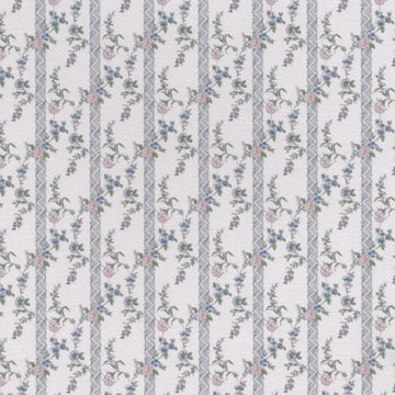 1:48, 1/4" Scale Dollhouse Miniature Wallpaper Blue Pink Grey