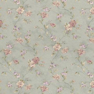 1:12, 1" Scale Dollhouse Miniature Wallpaper Apricot & Sage Green (3 sheets)