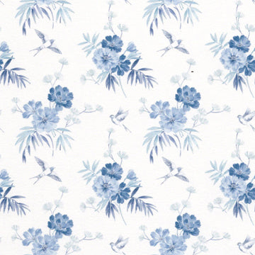 1:12, 1" Scale Dollhouse Miniature Wallpaper Blue & White (3 sheets)